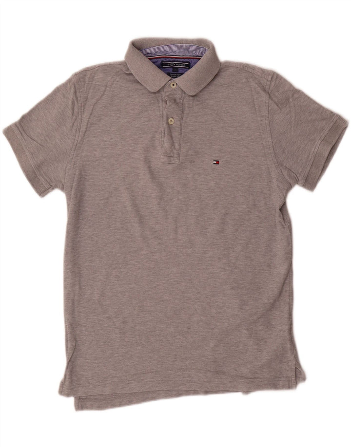 TOMMY HILFIGER Polo da uomo vestibilità regolare in cotone grigio medio