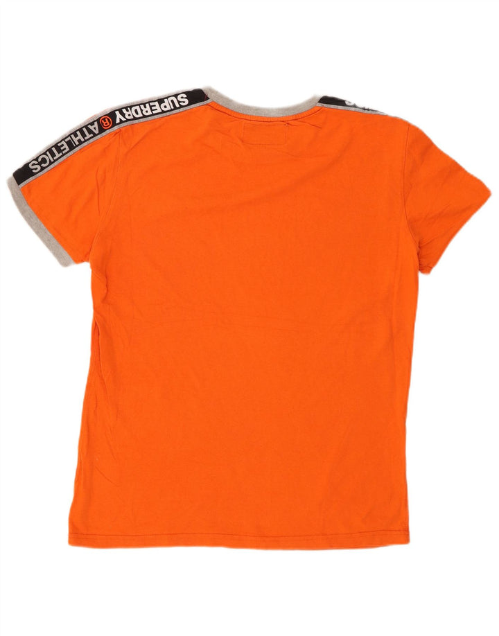 T-shirt grafica da uomo SUPERDRY Top in cotone color block arancione medio