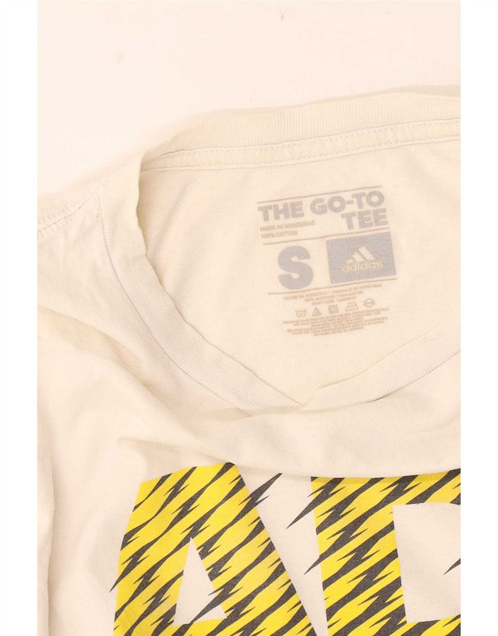 T-shirt grafica da uomo Adidas Top piccola in cotone bianco