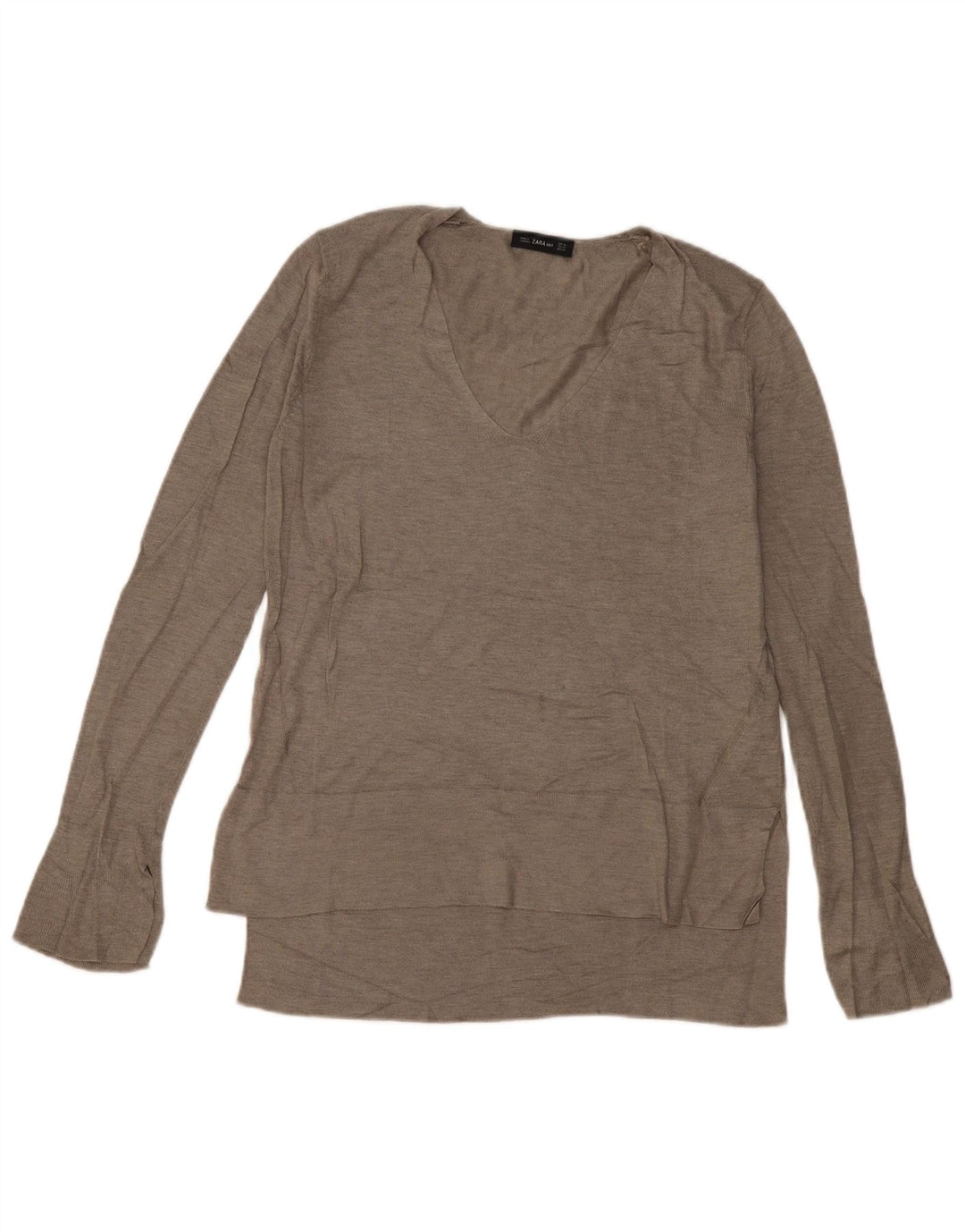 Top Zara da donna oversize a maniche lunghe UK 6 XS in viscosa grigia