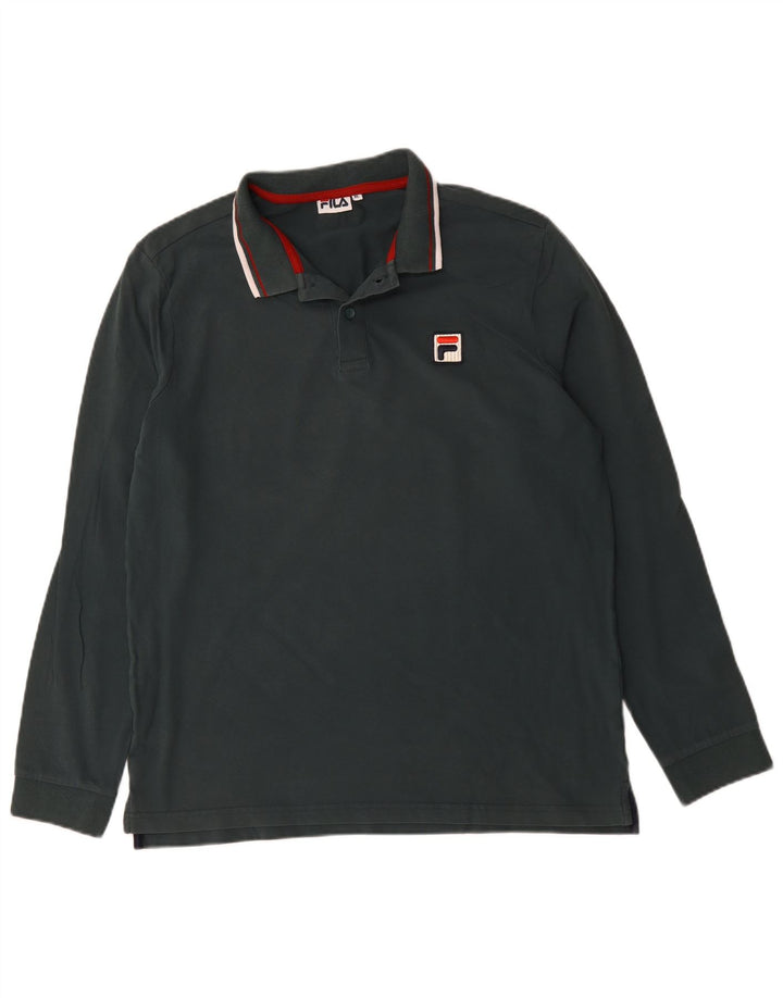 Polo da uomo a maniche lunghe Fila XL nera