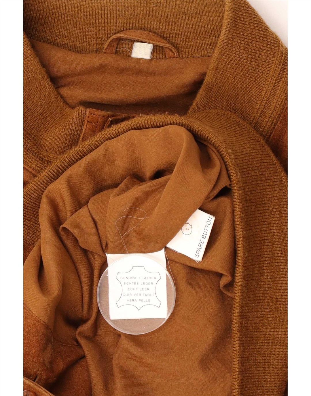 Giubbotto bomber in pelle scamosciata vintage da uomo UK 40 grande in pelle marrone