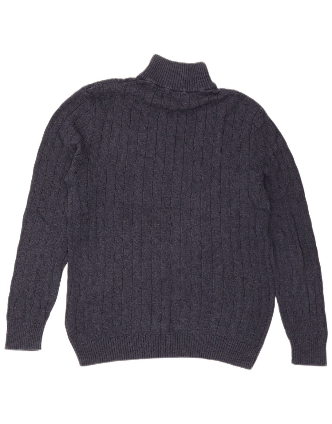 Maglione da uomo con collo con zip White Stuff, cotone medio blu navy