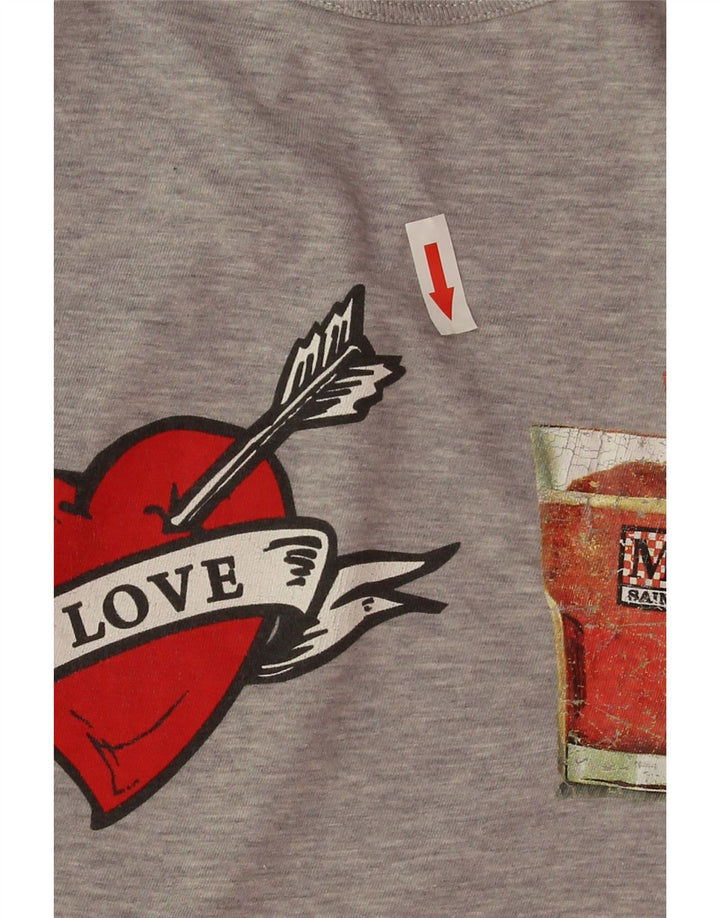 MC2 SAINT BARTH T-shirt grafica da uomo Top piccola in cotone grigio