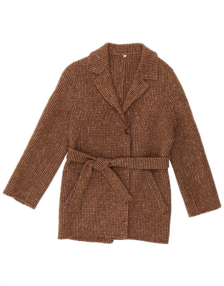 Giacca blazer vintage da donna a 1 bottone IT 44 marrone medio screziato