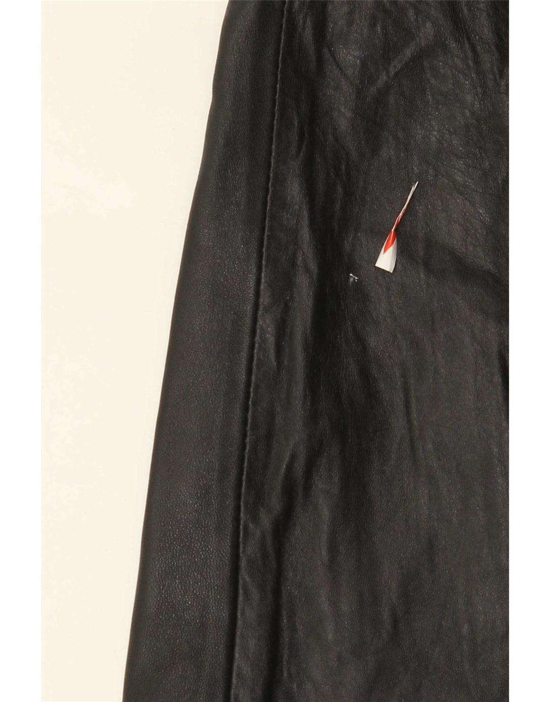 Gonna in pelle vintage da donna W28 media nera
