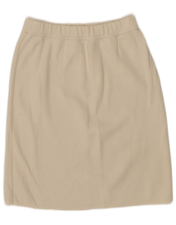 Gonna dritta da donna VINTAGE UK 6 XS W24 cotone bianco sporco