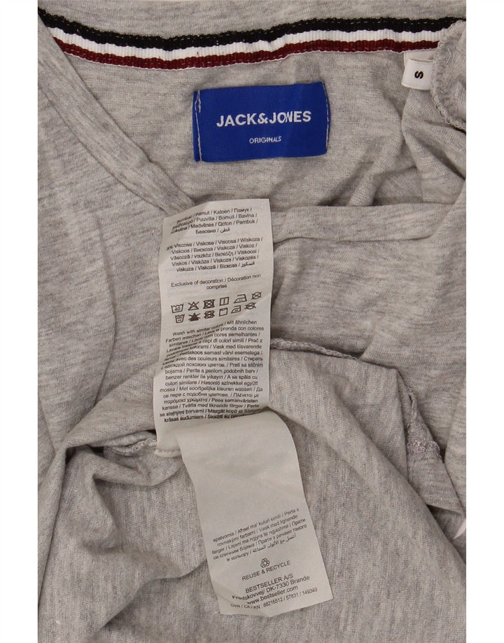 T-shirt grafica da uomo Jack & Jones Top piccola in cotone grigio