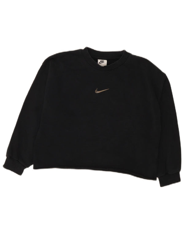 Felpa Nike Dri Fit Crop per ragazze, 10-11 anni, cotone nero medio