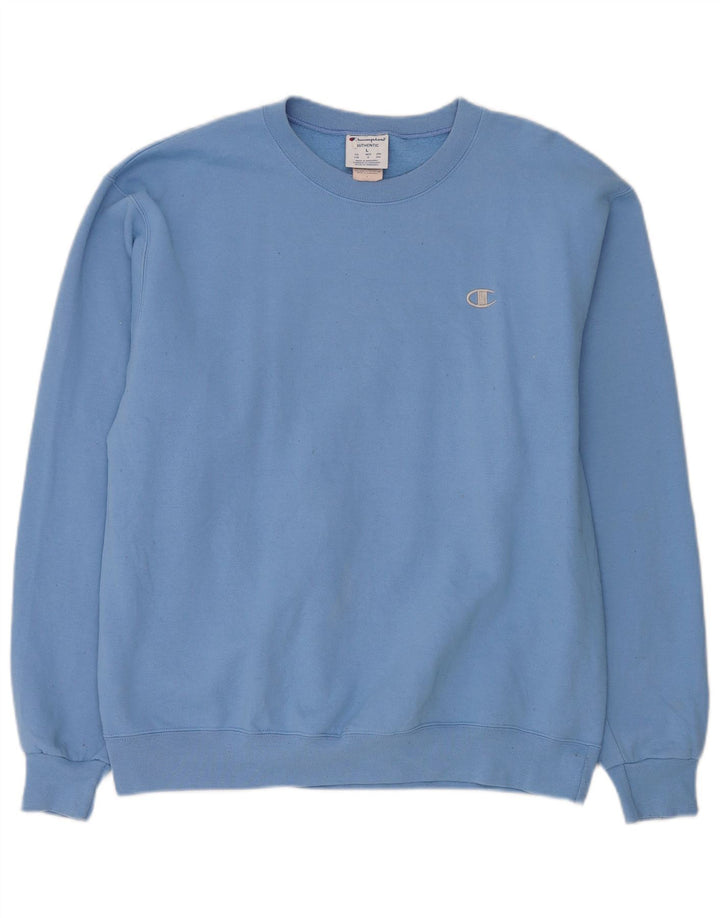 Felpa da uomo Champion Maglione grande in cotone blu