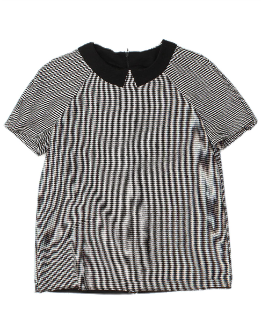 Camicia a maniche corte da donna Zara UK 12 Pied de poule grigio medio