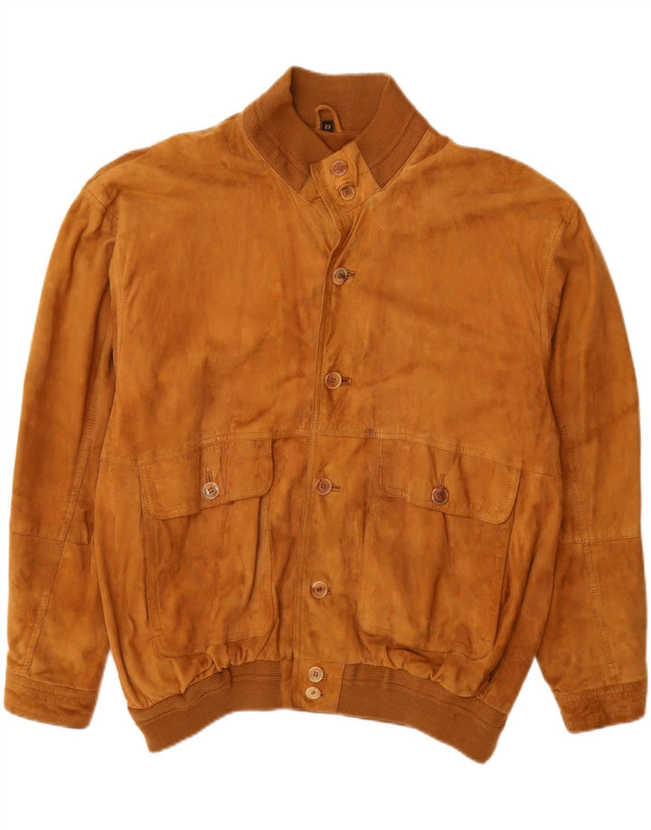Giacca vintage in pelle scamosciata da uomo UK 42 XL in pelle marrone