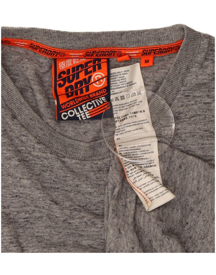 T-shirt da uomo Superdry Top in cotone chiazzato grigio medio