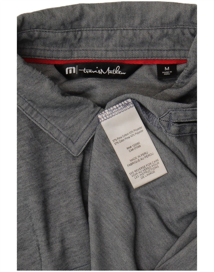 Polo da uomo Travis Mathew in cotone a righe grigio medio