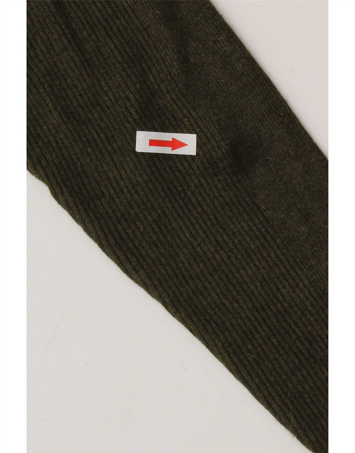 Maglione maglione a collo alto da donna Marks & Spencer UK 16 grande viscosa kaki