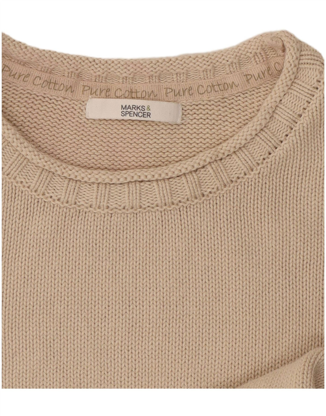 Maglione maglione girocollo da donna Marks & Spencer UK 10 piccolo Beige