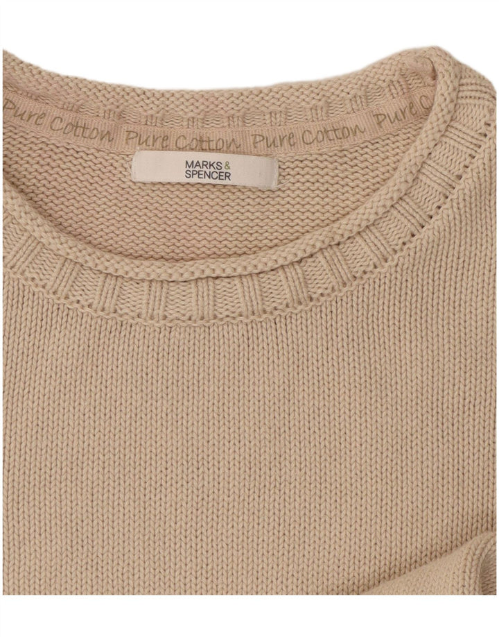 Maglione maglione girocollo da donna Marks & Spencer UK 10 piccolo Beige