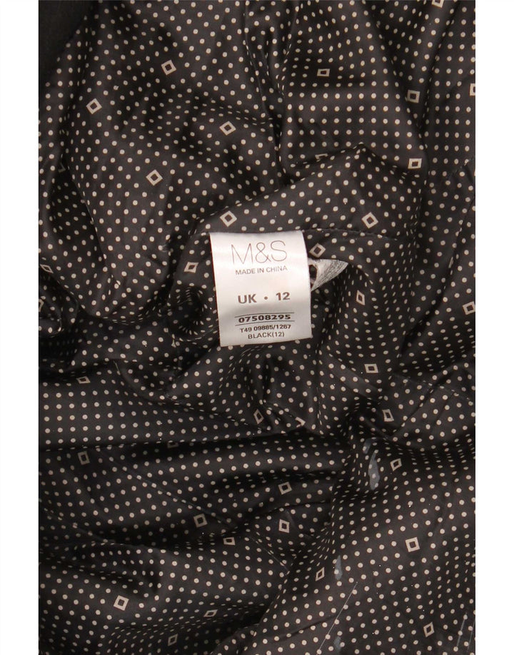 Cappotto doppiopetto da donna Marks & Spencer UK 12 poliestere nero medio