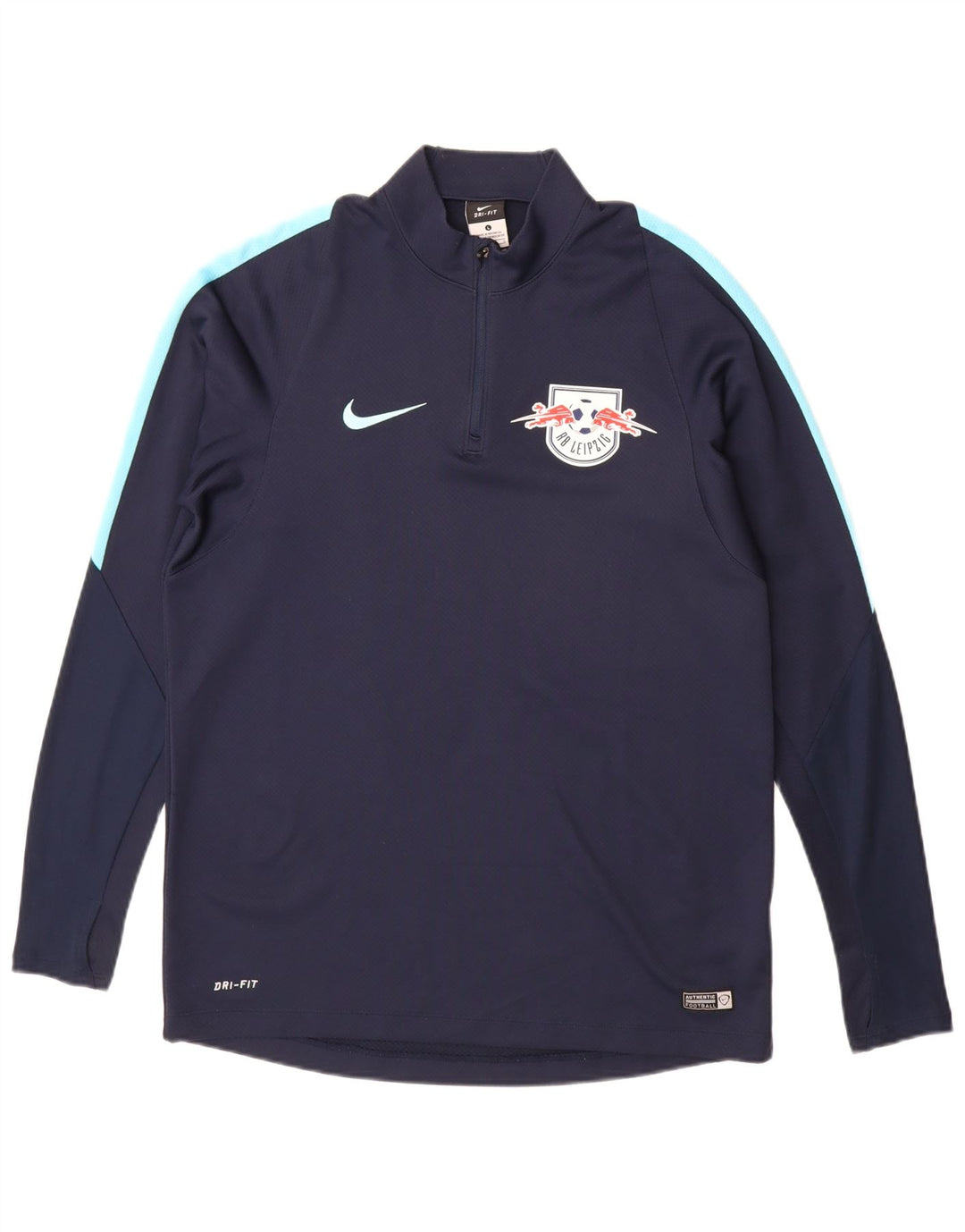 NIKE Uomo RB Leipzig Pullover Tuta Top Large Blu Navy Colourblock