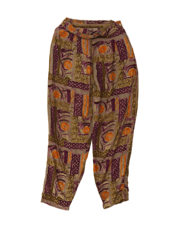 VINTAGE Womens Abstract Pattern Casual Trousers W24 L25 Multicoloured Vintage Vintage and Second-Hand Vintage from Messina Hembry 