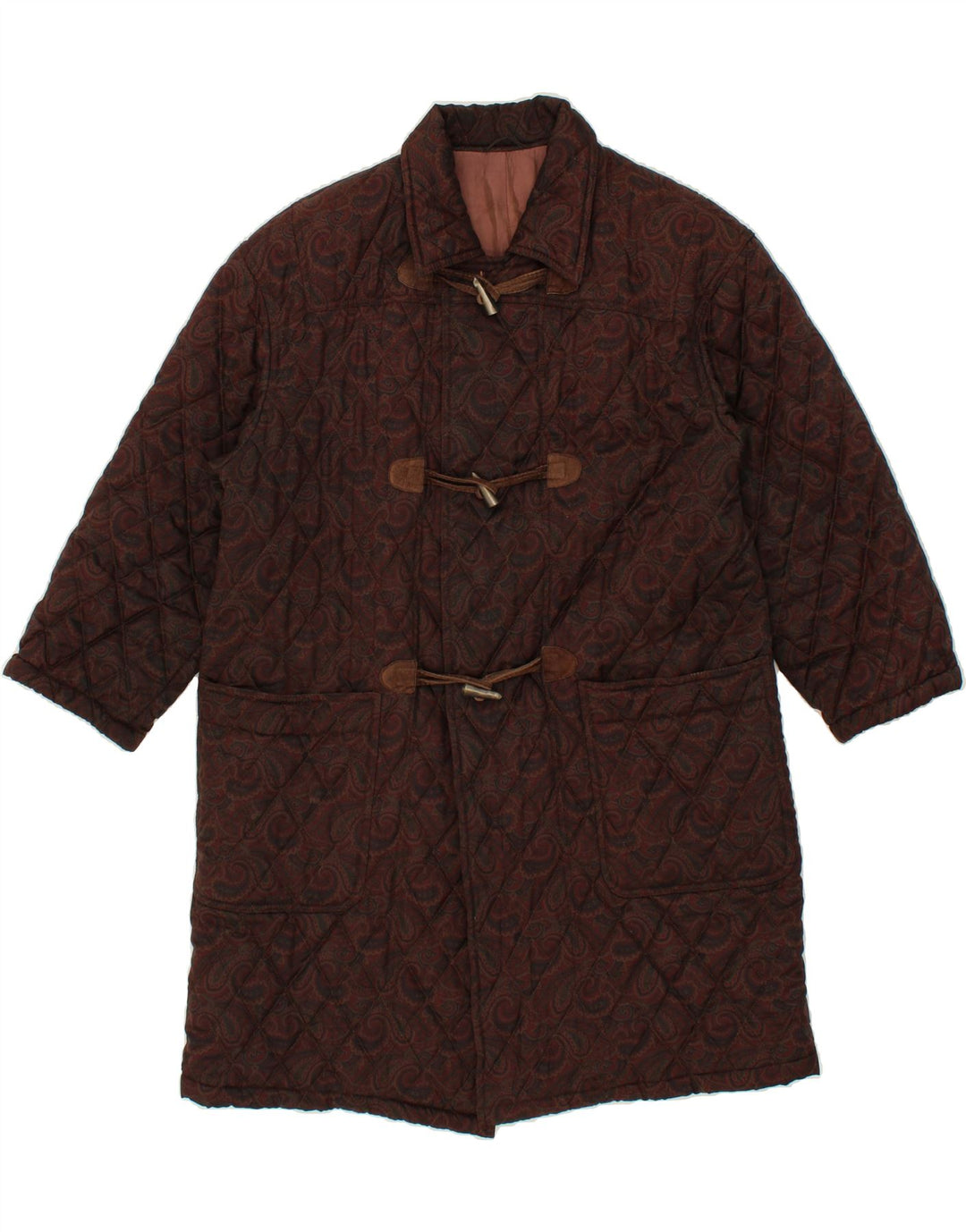 PERSONA Womens Oversized Quilted Duffle Coat Size 17 Small Brown Paisley Vintage Persona and Second-Hand Persona from Messina Hembry 