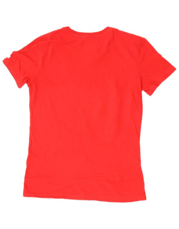 T-shirt grafica da donna Superdry Top UK 8 Small in cotone rosso