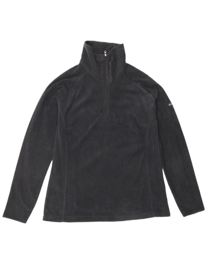 Maglione in pile da uomo con zip e collo COLUMBIA grande in poliestere blu navy