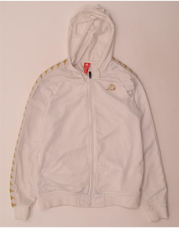 Maglione con cappuccio e zip grafica da uomo Kappa grande bianco in poliestere