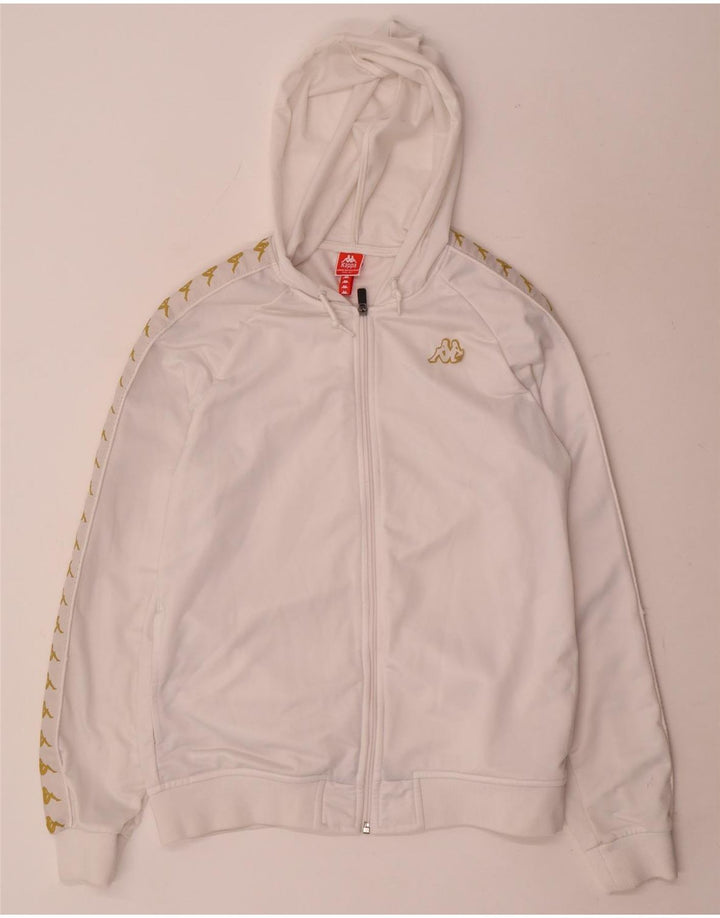 Maglione con cappuccio e zip grafica da uomo Kappa grande bianco in poliestere