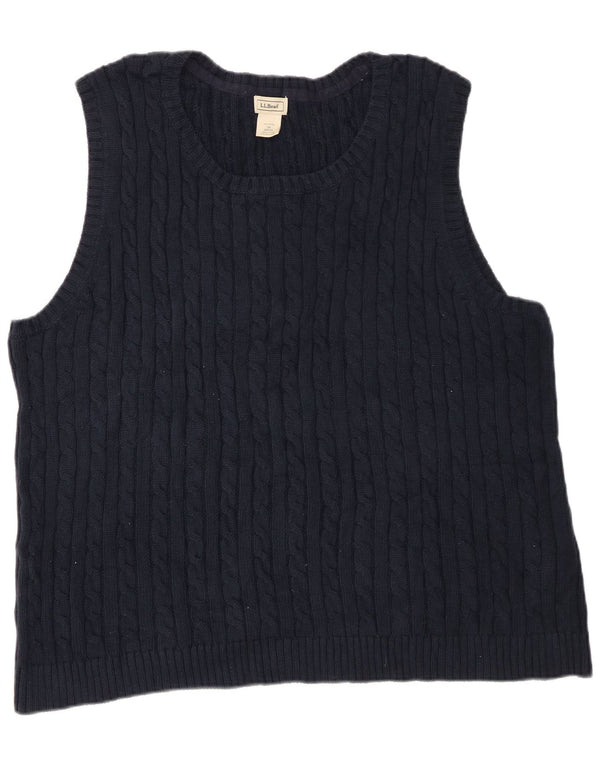 L.L.Bean Mens Vest Tank Top 3XL Navy Blue Cotton