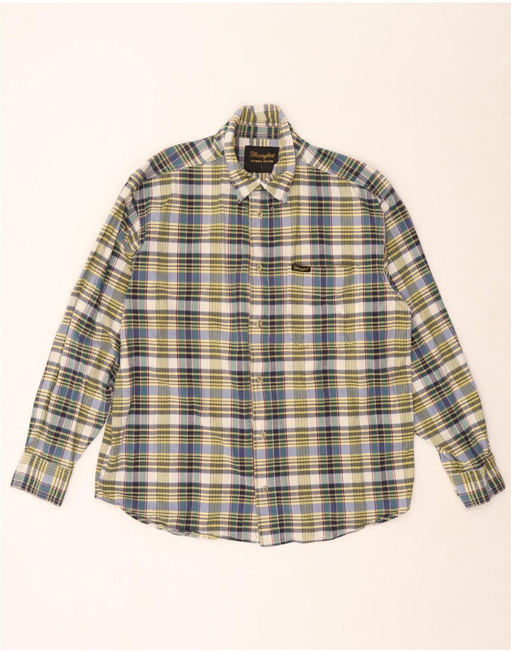 Camicia da uomo WRANGLER grande in cotone a quadri multicolore