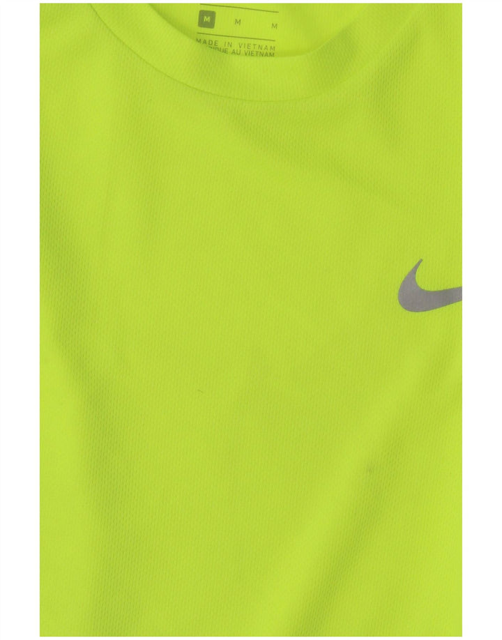 Maglia Nike Dri Fit da uomo a maniche lunghe in poliestere color block verde medio