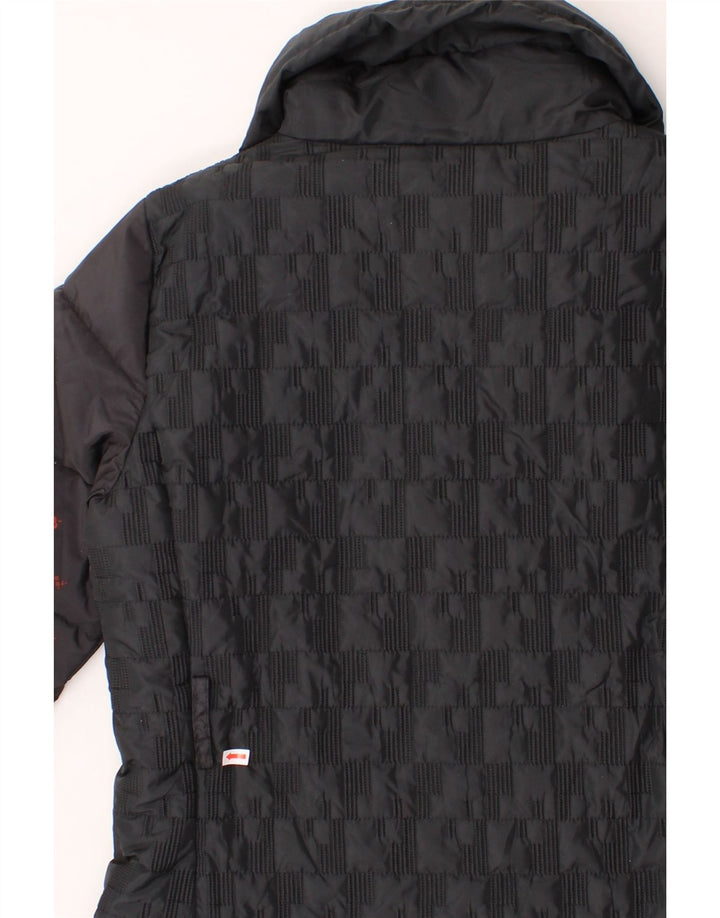 DESIGUAL Womens Padded Jacket EU 40 Medium Black Patchwork Polyester Vintage Desigual and Second-Hand Desigual from Messina Hembry 