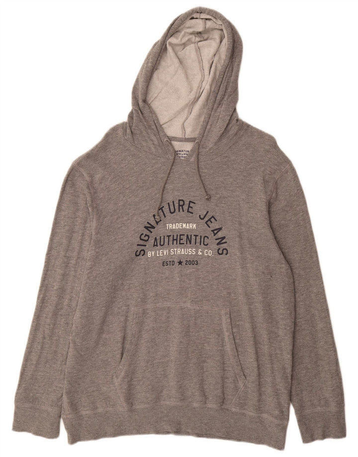 Maglione con cappuccio grafico da uomo Levi's in cotone grigio medio