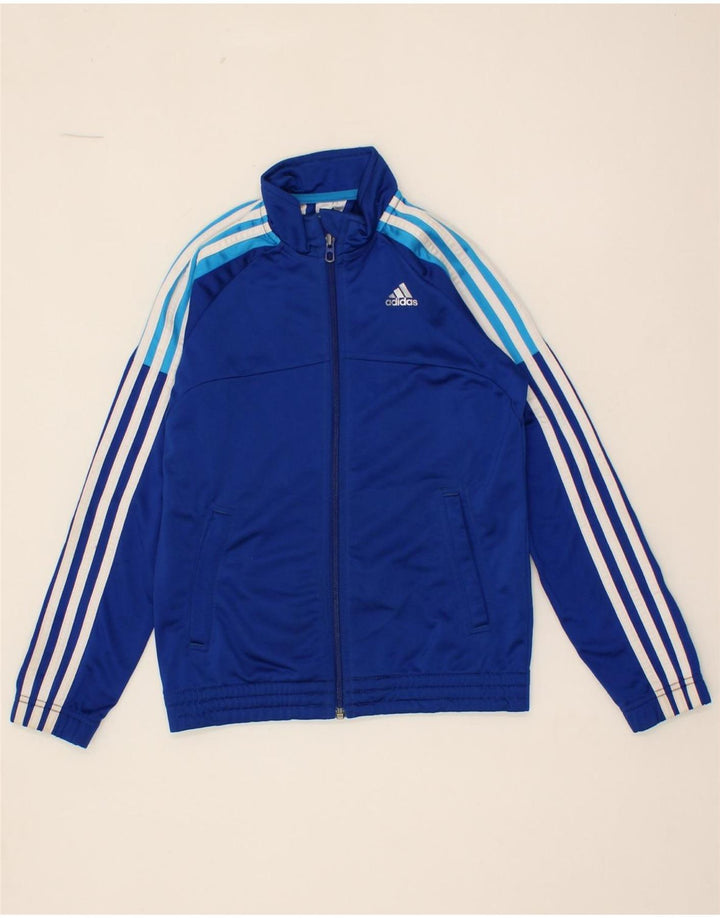 ADIDAS Boys Tracksuit Top Jacket 9-10 Years Blue Polyester Vintage Adidas and Second-Hand Adidas from Messina Hembry 