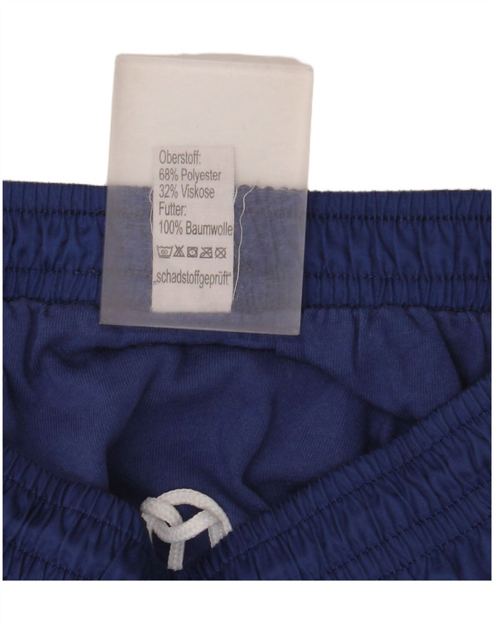 Pantaloncini da bagno vintage da uomo in poliestere color block medio blu navy
