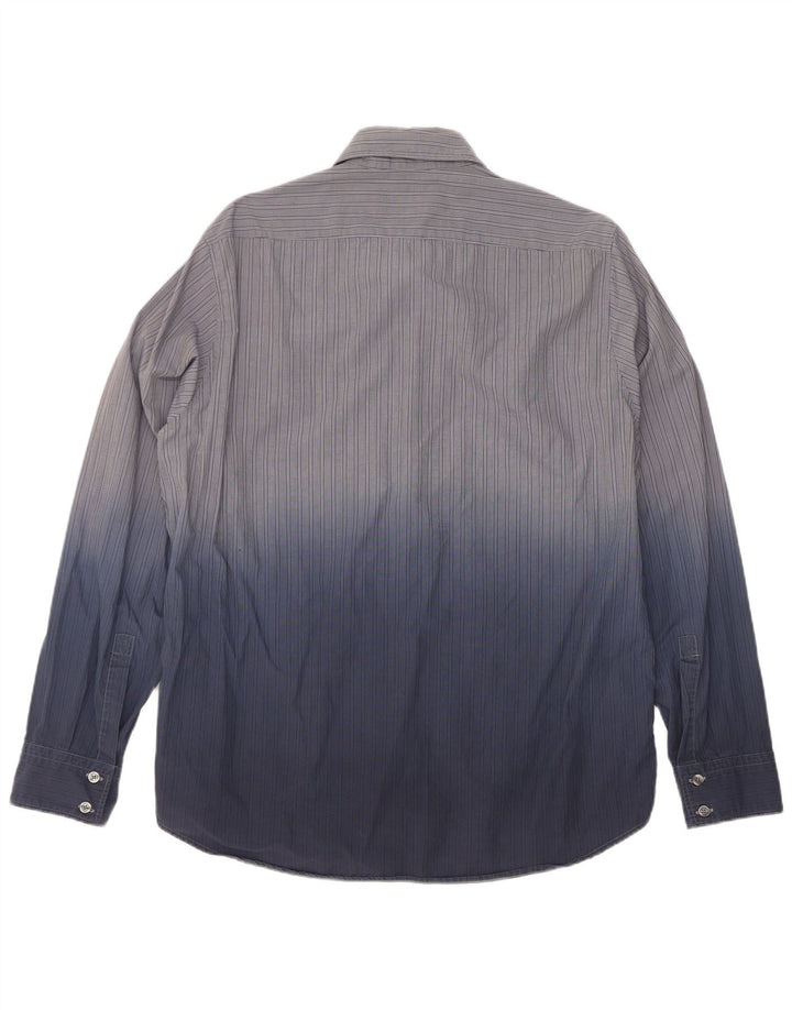 Camicia da uomo Hugo Boss Large in cotone tie-dye blu