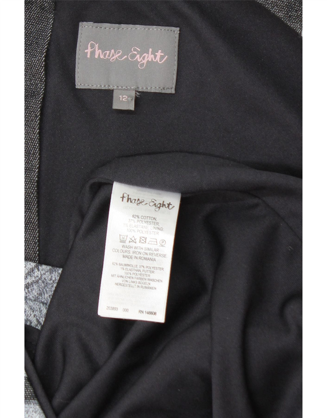 PHASE EIGHT Abito tubino senza maniche da donna UK 12 Cotone floreale grigio medio