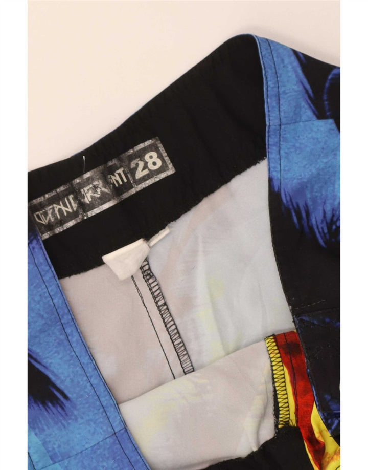 Pantaloncini da bagno vintage da uomo piccoli hawaiani color block multicolore