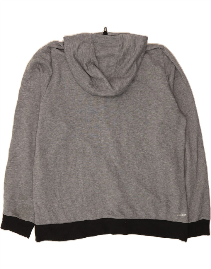 ADIDAS Mens Climalite Zip Hoodie Sweater XL Grey Polyester Vintage Adidas and Second-Hand Adidas from Messina Hembry 