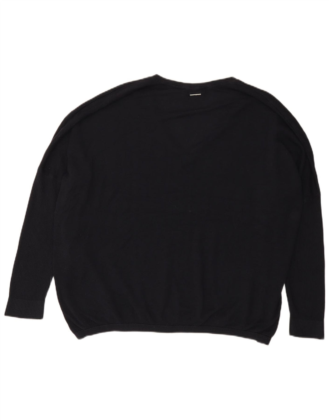 Maglione maglione oversize con scollo a V grafico da donna Dkny UK 14 grande nero
