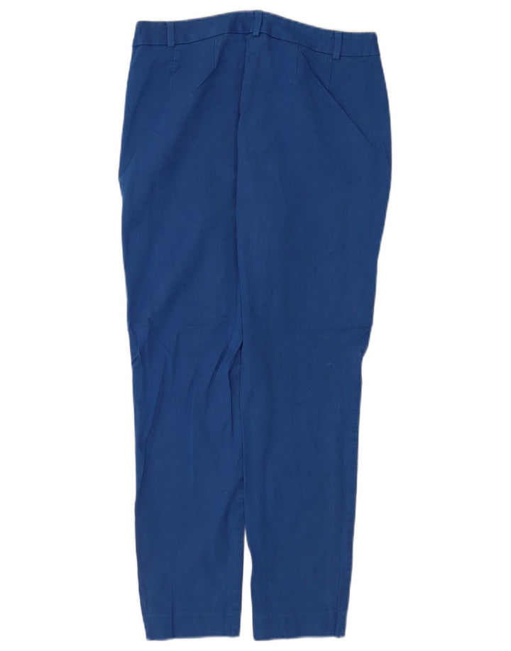 Marks & Spencer Womens Slim Trousers UK 12 Medium W30 L28 Blue Viscose
