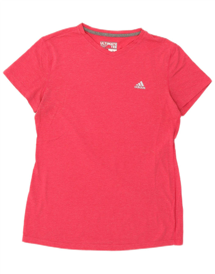 ADIDAS Womens T-Shirt Top UK 16 Large Pink Polyester