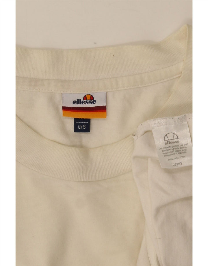 T-shirt grafica da uomo Ellesse Top piccola in cotone bianco sporco