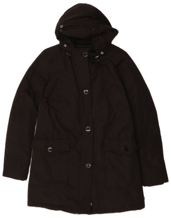 Cappotto imbottito con cappuccio da donna Maison Scotch UK 14 poliestere nero medio