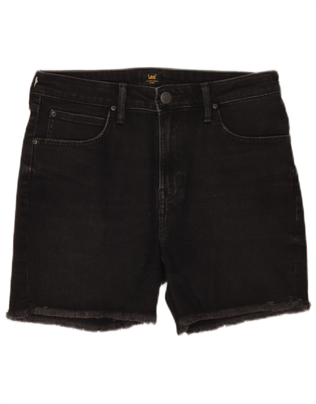 Pantaloncini di jeans Boyfriend da donna Lee W27 piccoli in cotone nero