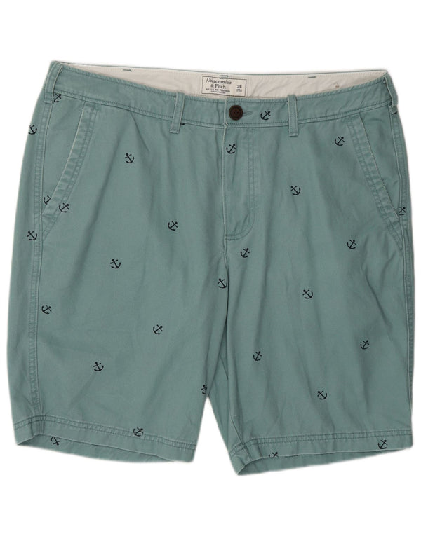 Pantaloncini chino grafici da uomo Abercrombie & Fitch W36 grandi in cotone blu