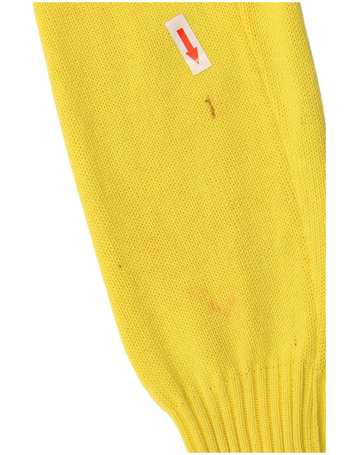 Maglione cardigan da donna Stefanel UK 12 cotone giallo medio