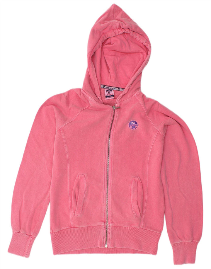 NORTH SAILS Felpa con cappuccio e zip da donna UK 6 XS Cotone rosa