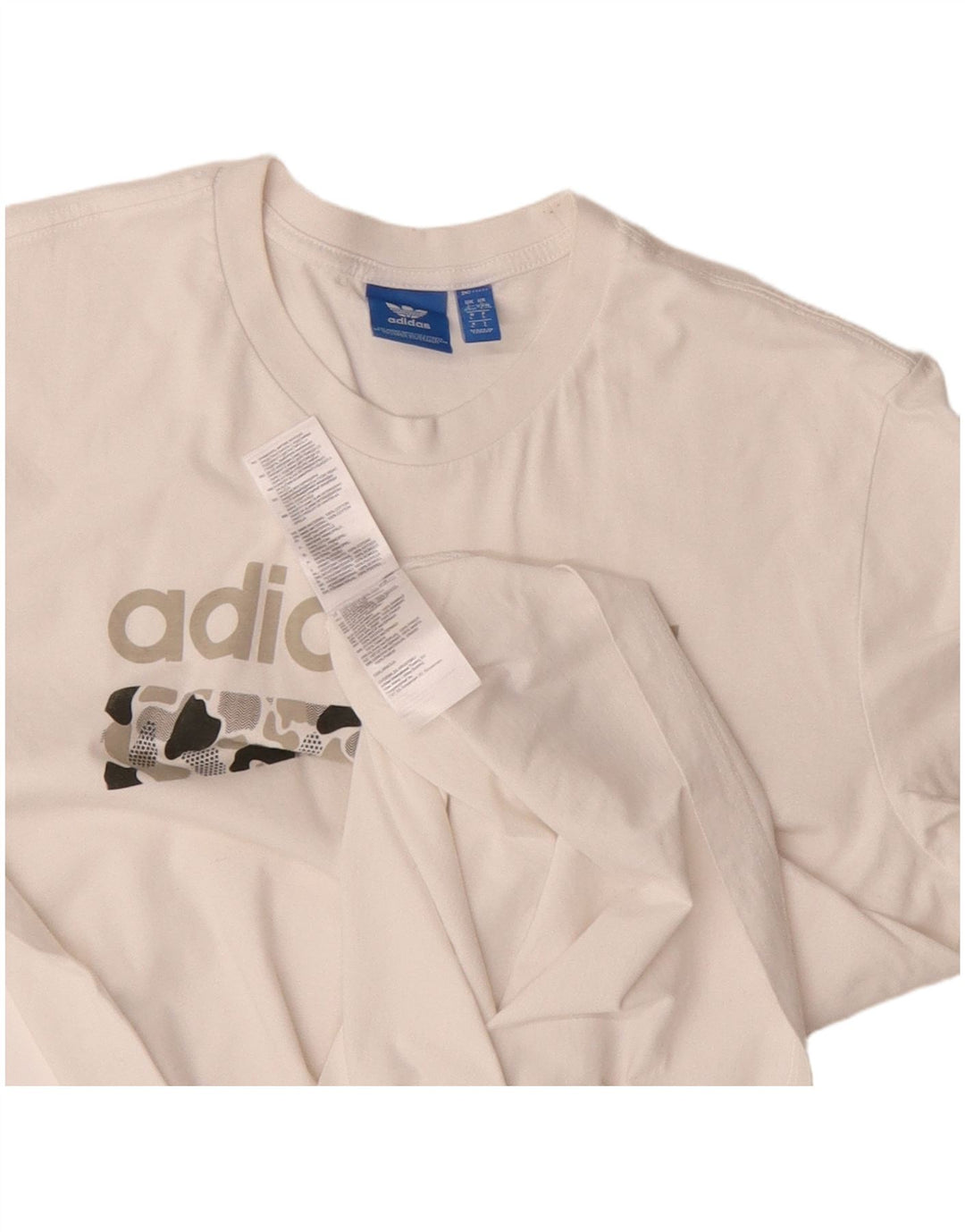 T-shirt grafica da uomo Adidas Top grande in cotone bianco